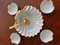 Art Deco French Porcelain Shell Shape Service, 1930s, Set of 6 3