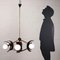 Lampada da soffitto in legno, metallo, vetro e ottone, anni '50 e '60, Immagine 2