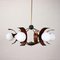 Ceiling Lamp in Wood, Metal, Glass & Brass, Italy, 1950s-1960s 4