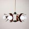 Italienische Deckenlampe aus Holz, Metall, Glas & Messing, 1950er-1960er 4