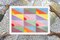 Natalia Roman, composizione diagonale pastello con triangoli rosa, gialli e rossi, 2022, acrilico su carta da acquerello, Immagine 7