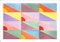 Natalia Roman, composizione diagonale pastello con triangoli rosa, gialli e rossi, 2022, acrilico su carta da acquerello, Immagine 1