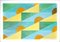 Natalia Roman, Golden Sunset Beaches in giallo, verde e turchese, 2022, acrilico su carta da acquerello, Immagine 1