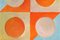 Natalia Roman, composizione di piastrelle con motivo Yin Yang dorato con forme arancioni e turchesi, 2022, acrilico su carta per acquerello, Immagine 7