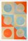 Natalia Roman, Yin Yang Golden Pattern Tile Composition with Orange and Turquoise Shapes, 2022, Acrylic on Watercolor Paper 4