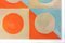 Natalia Roman, Yin Yang Golden Pattern Tile Composition con formas naranjas y turquesas, 2022, acrílico sobre papel de acuarela, Imagen 8