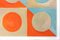 Natalia Roman, Yin Yang Golden Pattern Tile Composition with Orange and Turquoise Shapes, 2022, Acrylic on Watercolor Paper, Image 8