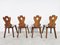 Vintage Oak Brutalist Chairs, 1960s, Set of 4 2