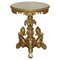 Antiker französischer Herm Carved Tisch aus vergoldetem Holz & Marmor 1