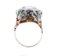 9 Karat Rose Gold and Silver Ring with Diamonds and Emeralds 3