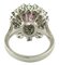 White Gold Cluster Ring with Ruby, Diamonds, Emeralds and Blue Sapphires 3