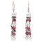 14 Karat Rose and White Gold Dangle Earrings with Diamonds, Stones and Pearls, Set of 2 1