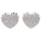 18 Karat White Gold Heart Shaped Earrings with Diamonds, Set of 2 1