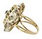 Vintage Ring aus 14 Karat Weiß- und Roségold mit Diamanten, Saphiren, Tsavorit und Onyx 3