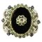 Vintage Ring aus 14 Karat Weiß- und Roségold mit Diamanten, Saphiren, Tsavorit und Onyx 1