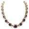 Vintage 9 Karat Rose Gold and Silver Necklace with Amethysts 1