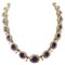 Vintage 9 Karat Rose Gold and Silver Necklace with Amethysts, Image 1