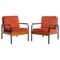 Mid-Century Modern French Wood and Metal Chairs, Set of 2 1