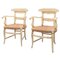 Early 20th Century Provenzal Armchairs in Wood and Rattan, Set of 2 1