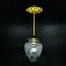 Brass & Glass Pendant Lamp, Early 20th Century 1