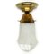 Brass and Glass Pendant Lamp, Early 20th Century 1