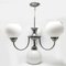 Mid-Century Silver & White Chandelier, 1950s, Image 2