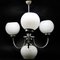 Chandelier with White Globes, 1950s, Image 6