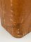 Cenicero de cuero marrón con costuras, años 60, Imagen 10
