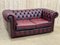 Red Leather Chesterfield Sofa, 1980s 1