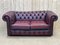 Red Leather Chesterfield Sofa, 1980s 4