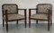 Art Deco Armlehnstühle aus Holz mit braunem Samtbezug, 1980er, 2er Set 5
