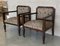 Art Deco Wooden Armchairs in Brown Velvet, 1980s, Set of 2 4