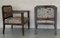 Art Deco Wooden Armchairs in Brown Velvet, 1980s, Set of 2 7