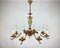 French Gilt Brass Chandelier, 1970s, Image 1