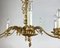 French Gilt Brass Chandelier, 1970s, Image 4