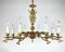 French Gilt Brass Chandelier, 1970s, Image 2
