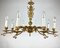 French Gilt Brass Chandelier, 1970s, Image 3