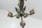 French Art Deco Lustre Wrought Iron Acanthus Leaves Chandelier, 1930s 2