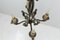 French Art Deco Lustre Wrought Iron Acanthus Leaves Chandelier, 1930s, Image 2