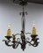French Art Deco Lustre Wrought Iron Acanthus Leaves Chandelier, 1930s 3