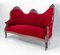 19th Mid-Century French Walnut Red Sofa from Louis Philippe 3
