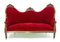 19th Mid-Century French Walnut Red Sofa from Louis Philippe 2