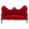 19th Mid-Century French Walnut Red Sofa from Louis Philippe 1