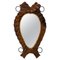 Mid-Century Spanish Pine and Iron Frame Wall Mirror, Image 1