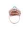 Rose Gold and Silver Ring with Turquoise and Diamonds 3