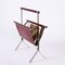 Mid-Century Chromed Steel and Red Leather Magazine Rack from Alessandro Albrizzi, 1970s 14
