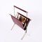 Mid-Century Chromed Steel and Red Leather Magazine Rack from Alessandro Albrizzi, 1970s 16