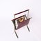 Mid-Century Chromed Steel and Red Leather Magazine Rack from Alessandro Albrizzi, 1970s 17