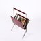 Mid-Century Chromed Steel and Red Leather Magazine Rack from Alessandro Albrizzi, 1970s 13