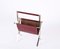 Mid-Century Chromed Steel and Red Leather Magazine Rack from Alessandro Albrizzi, 1970s 9